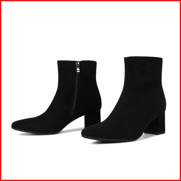 Amazon.com | Abbleet Women Pointed Toe Ankle Boots Chunky Block Heel Low Heel Booties Women\'s Shoes